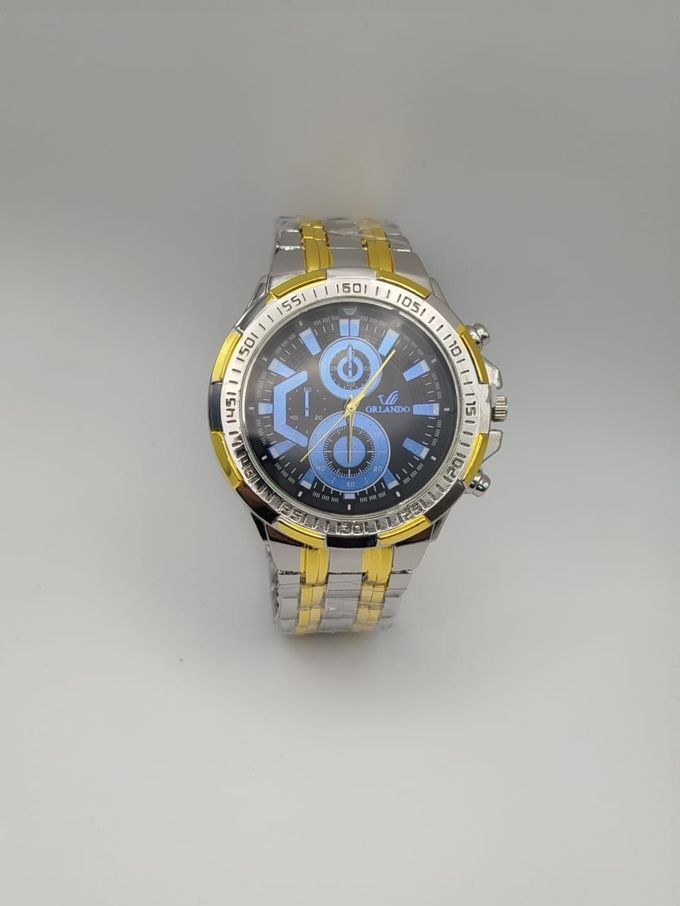 MONTRE HOMME CHRONOGRAPHE OR BLEU SQUELETTE 2026