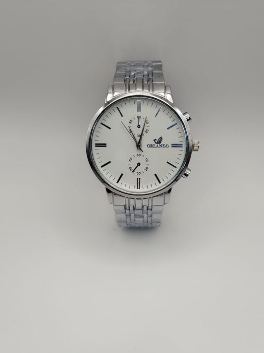 Montre Homme Orlando Acier Argent – Coffret Cadeau Offert