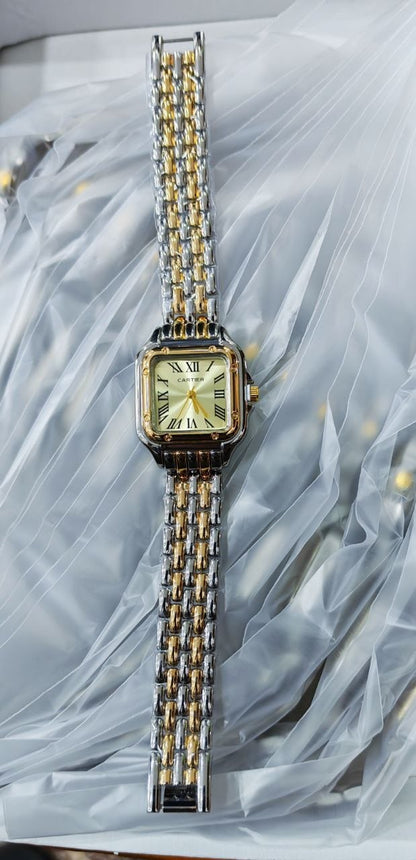 Montre Femme Cartier Style Panthère - Dorée